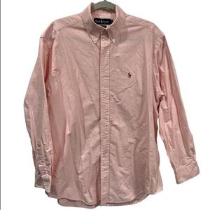 Men's Vintage Ralph Lauren Pink & white Striped button down Shirt